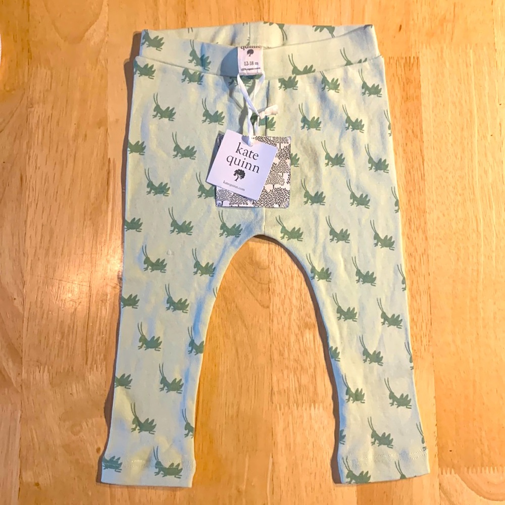 NEW Kate Quinn organic cotton unisex grasshopper leggings, Size 12-18m